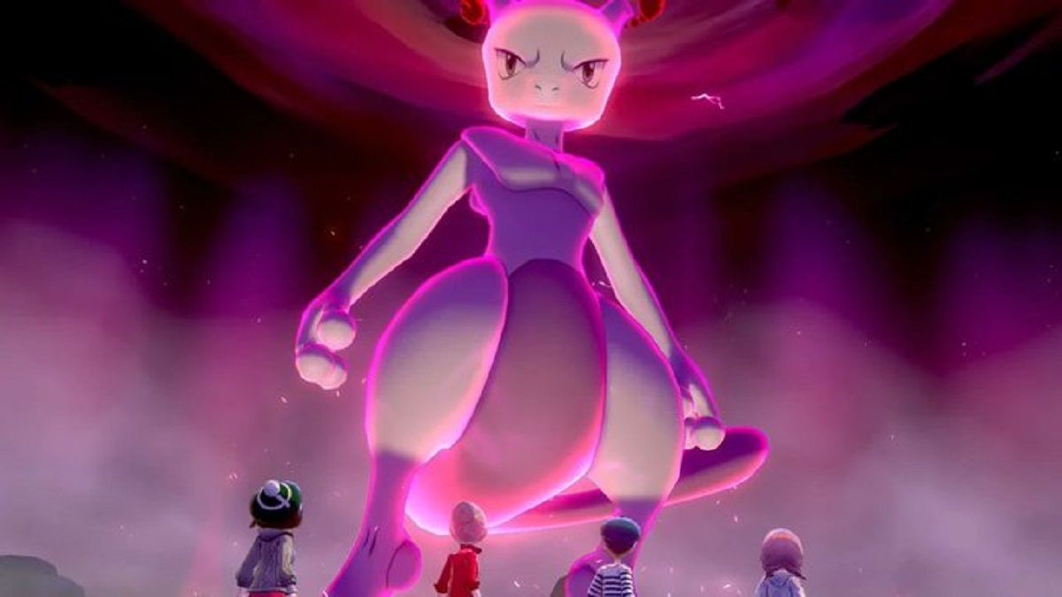 A Max Raid Mewtwo in Pokémon Sword and Shield
