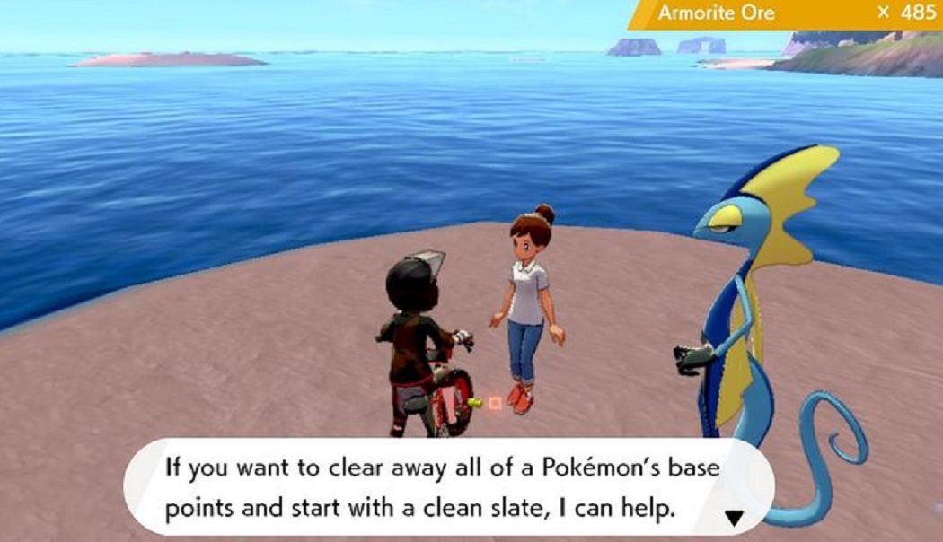 The EV removing NPC in Pokémon Sword and Shield's Isle of Armor expansion