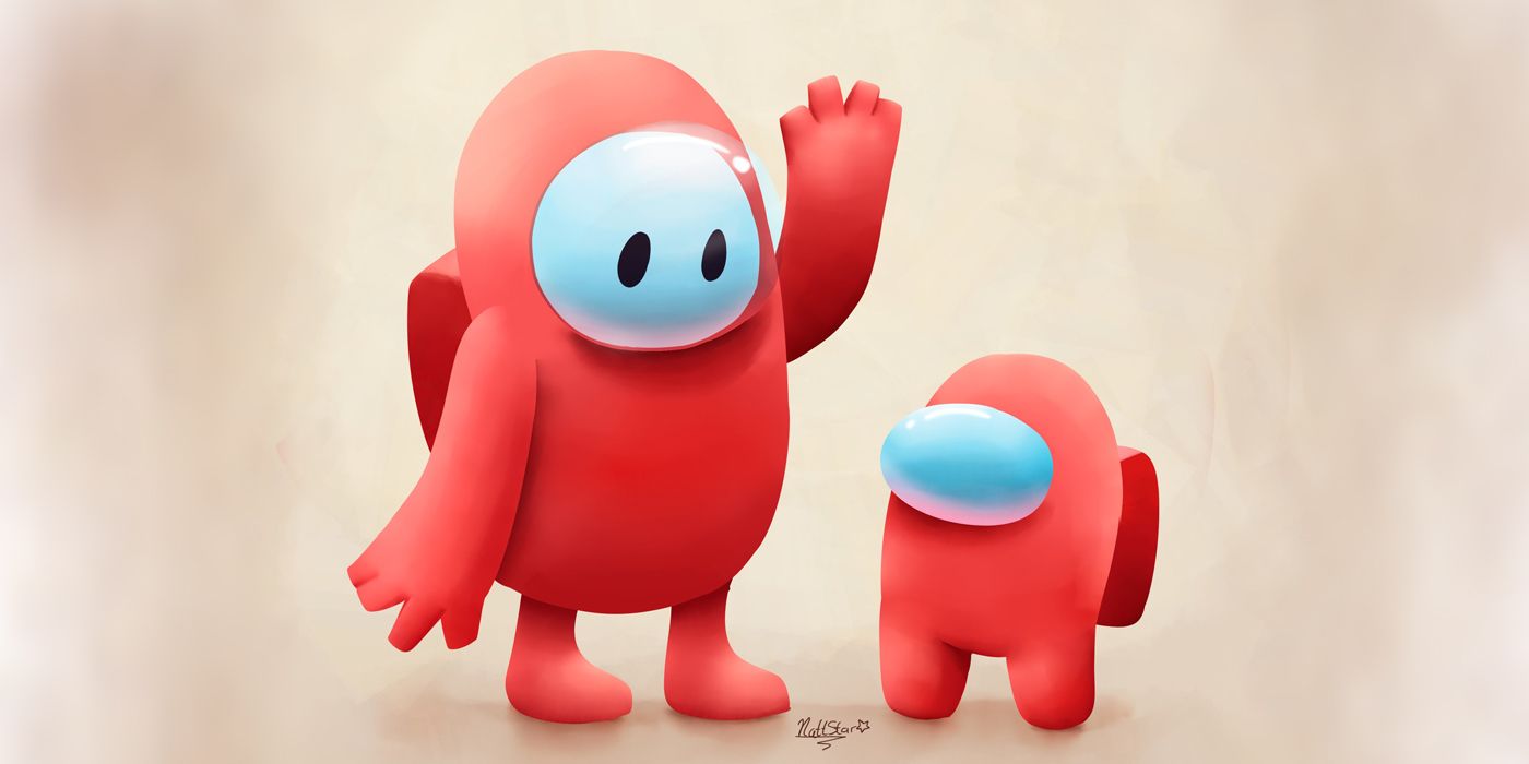 Adorable Among Us And Fall Guys Fanart
