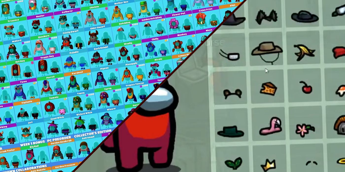 Fall Guys Season 1 Cosmetics Contrasted With Among Us Cosmetics