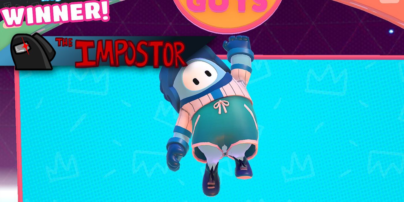 Among Us Fall Guys Winner Screen With Imposter Banner Edited In
