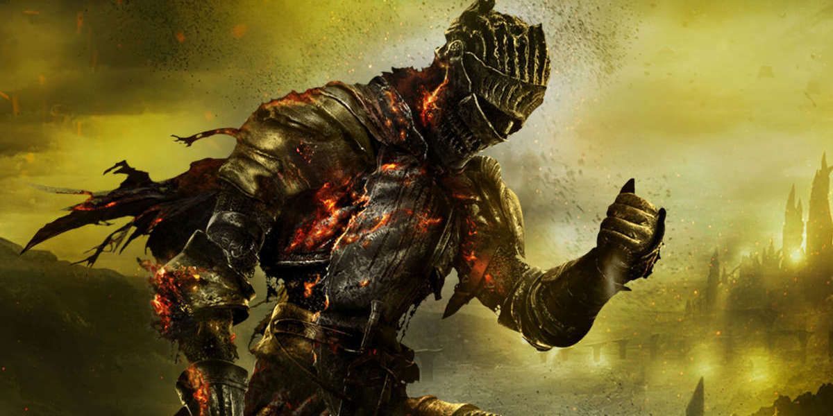 A burning knight from Dark Souls