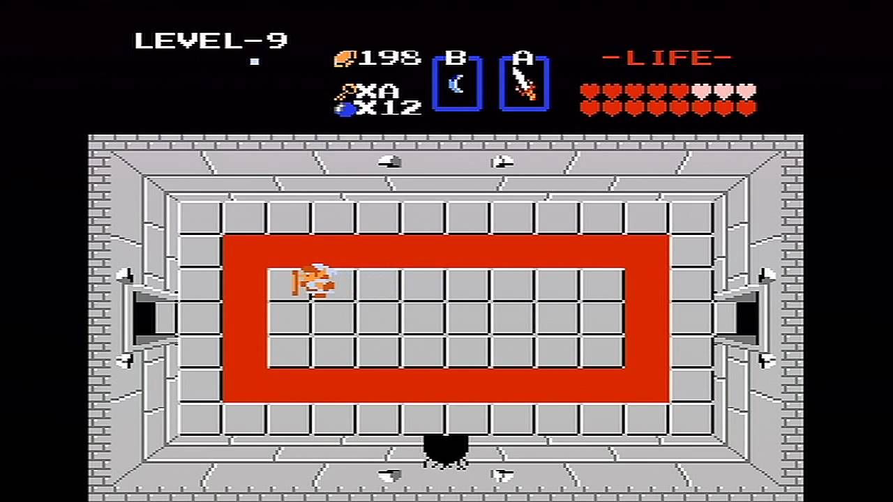 The Level 9 Dungeon on Death Mountain in the original Legend of Zelda game for the Nintendo Entertainment System.