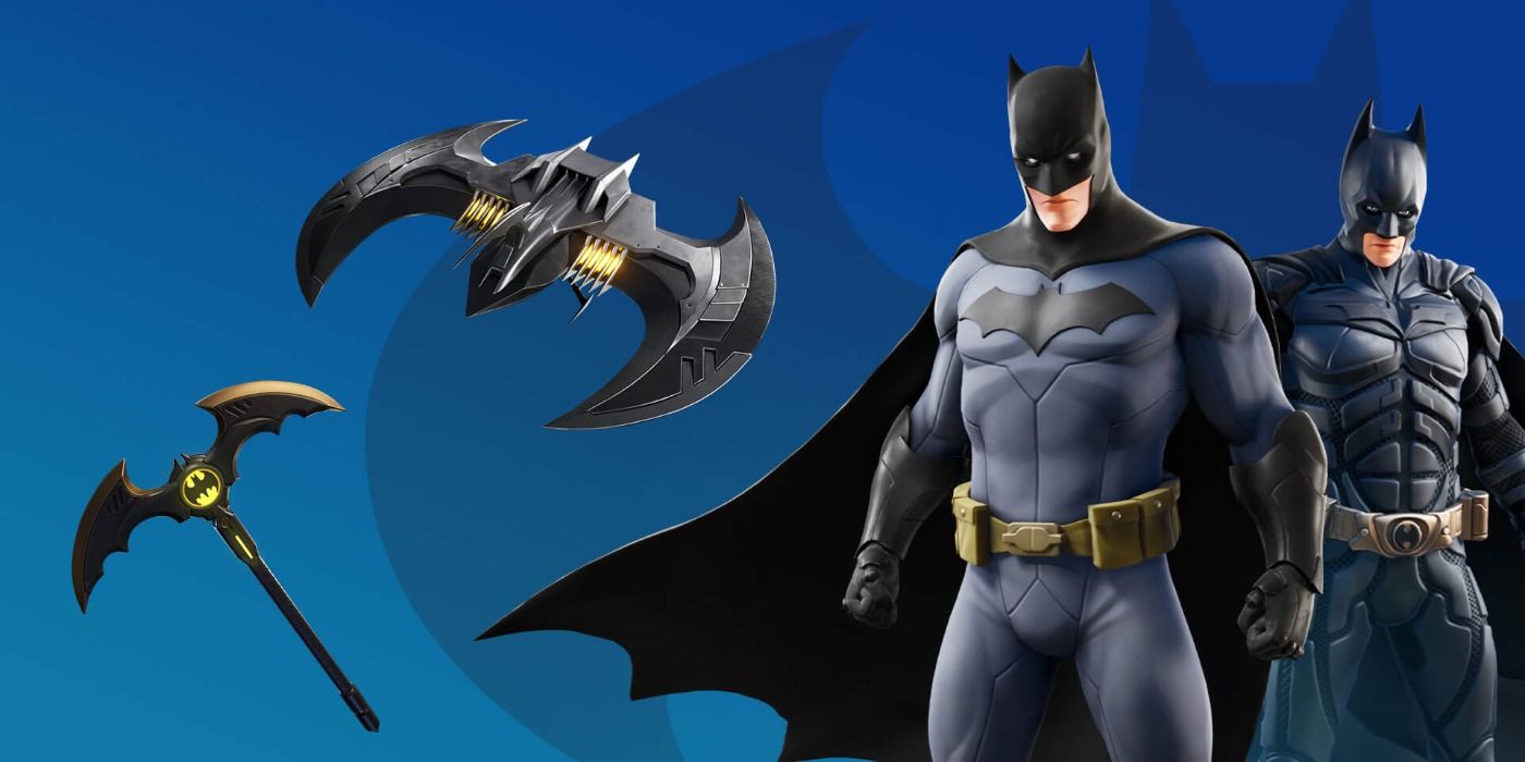 Batman as he appears with his gear in Fortnite