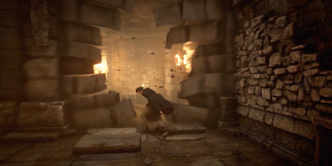 Gameplay screenshots from the Hogwarts Legacy reveal trailer.