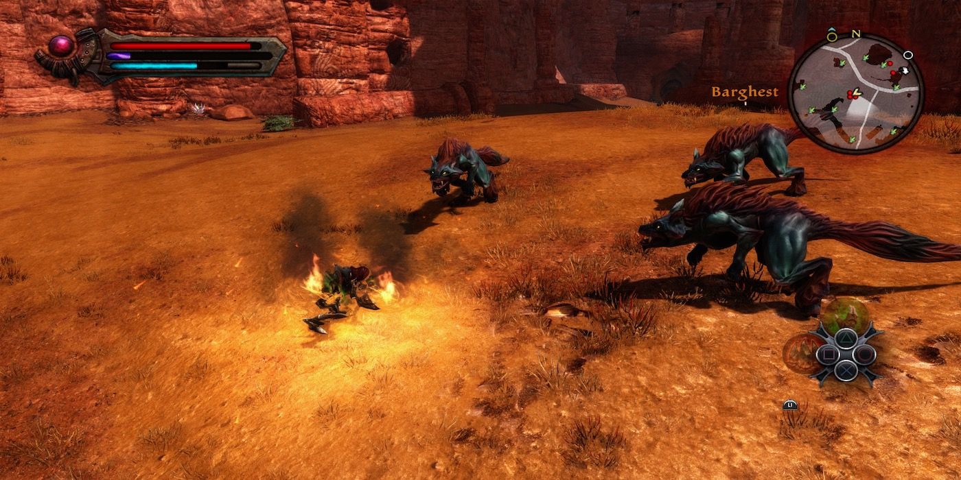 This is a screenshot of the player in combat from Kingdoms of Amalur-Re-Reckoning.