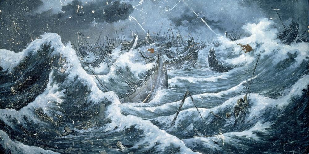 Artistic rendition of the failed invasion of Japan