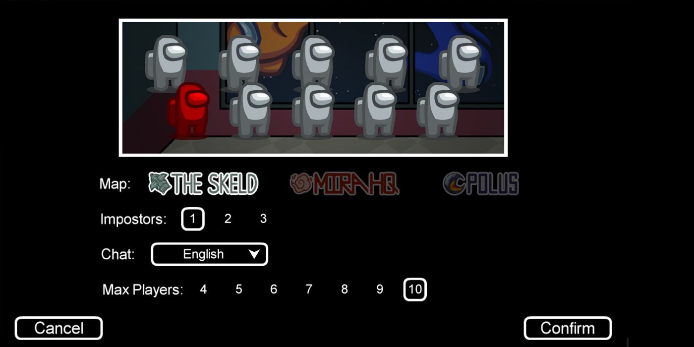 Among Us Lobby Menu Where Players Change Maps And Imposter Amount