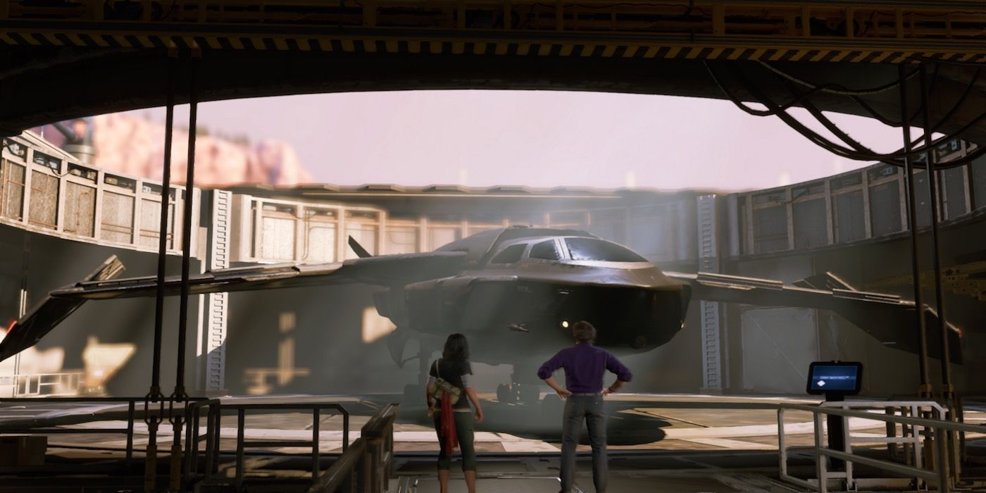 A cinematic screenshot from Marvel's Avengers.