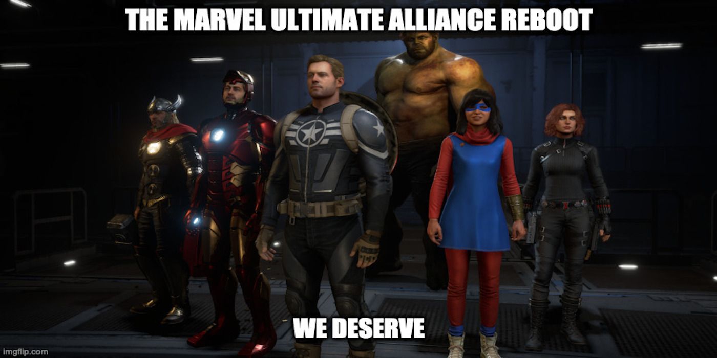 This is a meme about the game Marvel's Avengers.