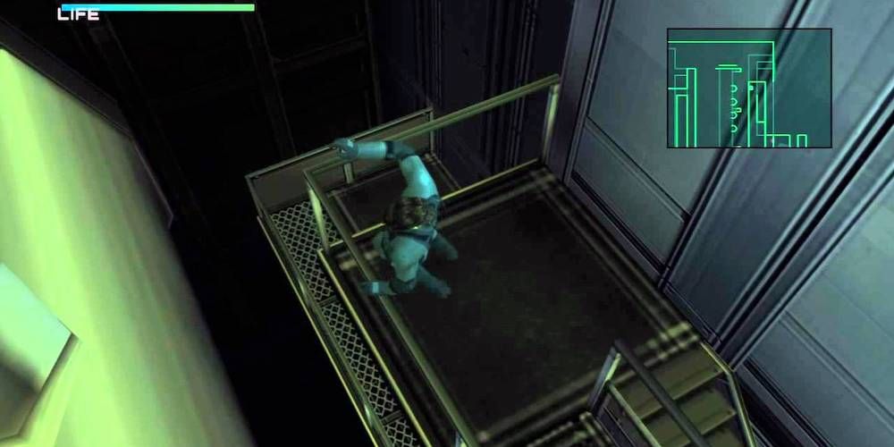 Metal Gear Solid 2 jumping over a railing