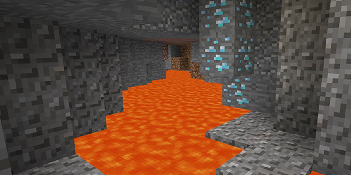 Minecraft Lava Cave Diamond Ore