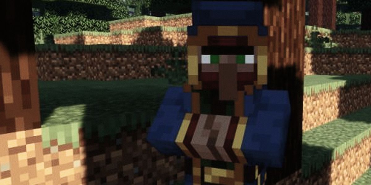 Minecraft Wandering Trader Spruce Forest Shaders