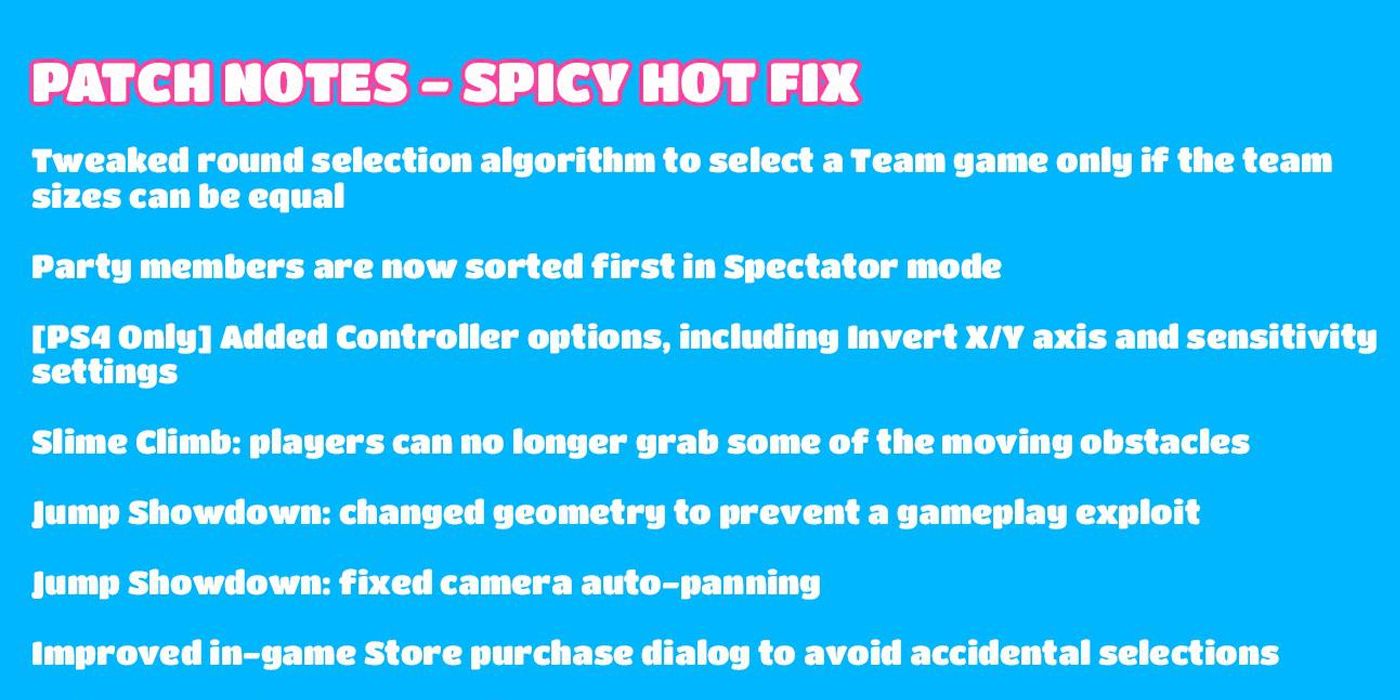 Fall Guys Patch Notes Example
