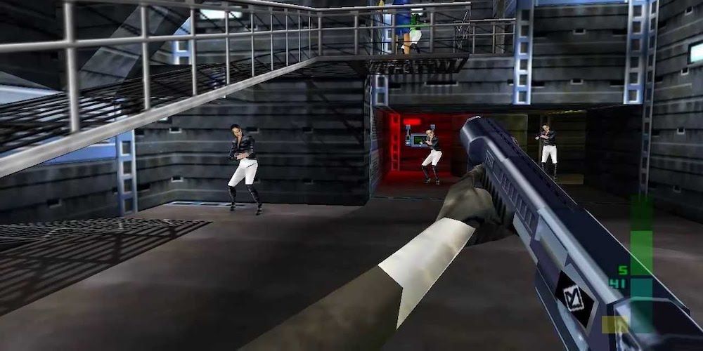 Perfect Dark Nintendo 64 Shooting enemies