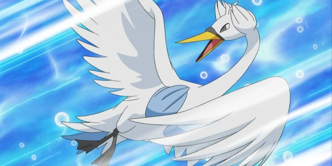 Swanna using Defog in the anime