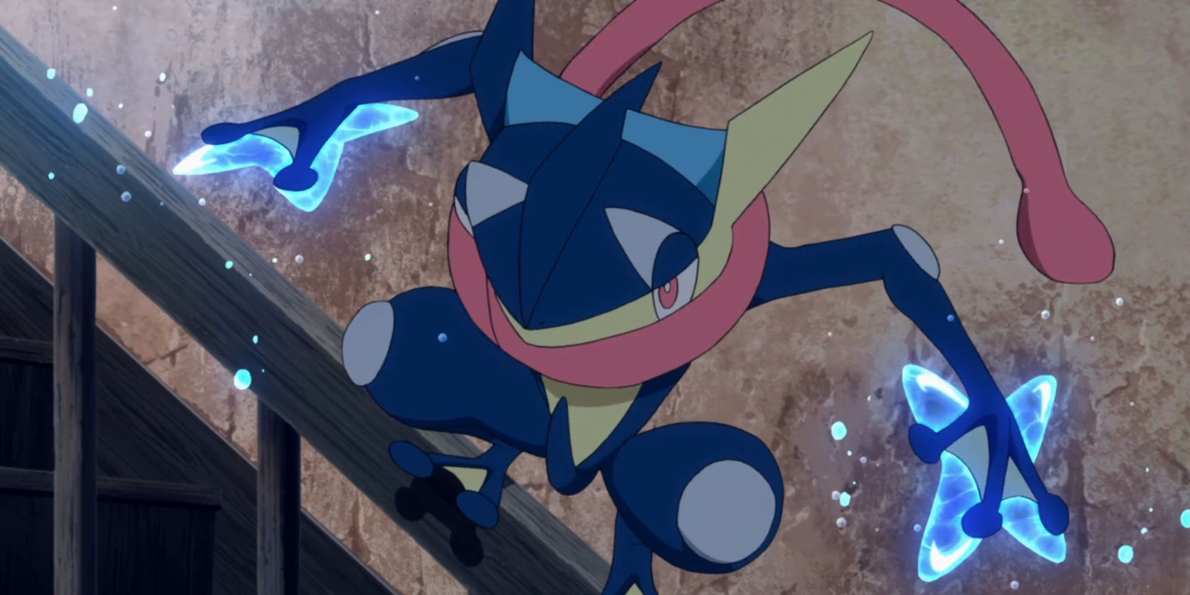 Pokemon Anime Greninja Dodges And Uses Energy Attack
