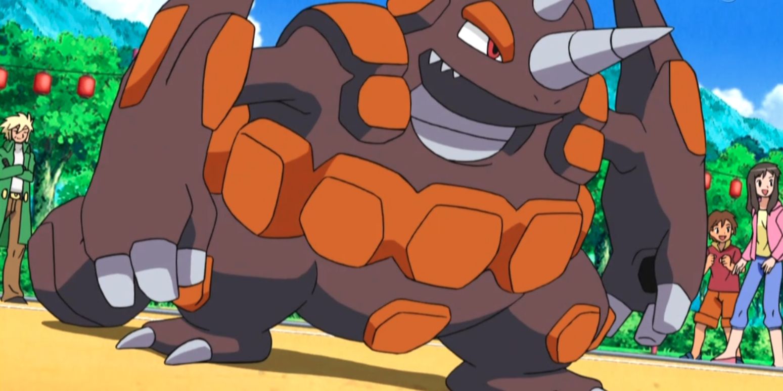 Pokemon Anime Rhyperior Prepares For Fight
