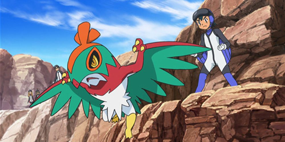 Ash's sky battle with Hawlucha in X and Y anime