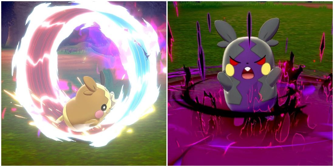 Morpeko's Full Bellied and Hangry Modes using attacks in Pokémon Sword & Shield