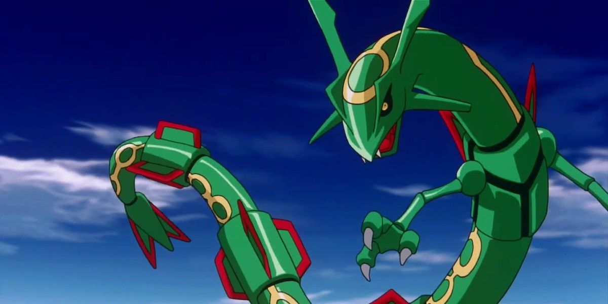 Rayquaza Pokemon Go style in the sky