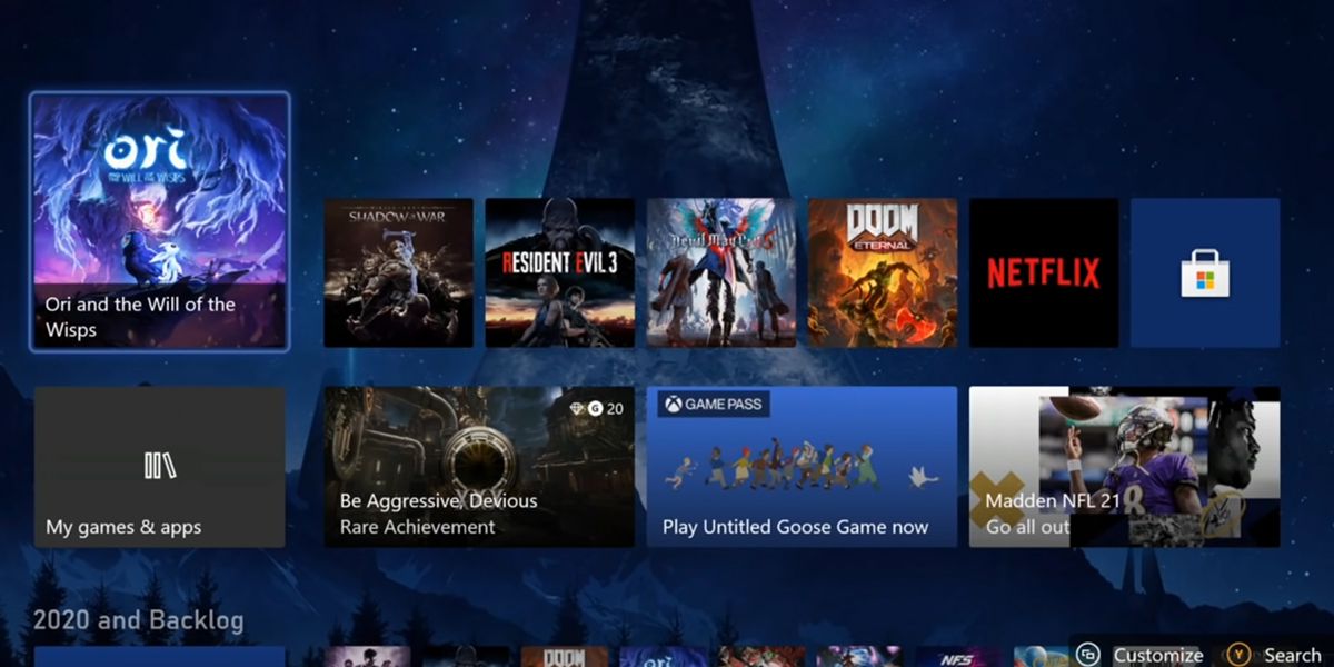 Xbox dashboard