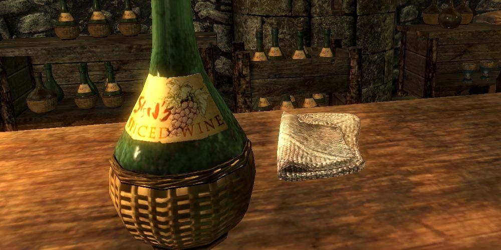 A bottle of spiced wine.