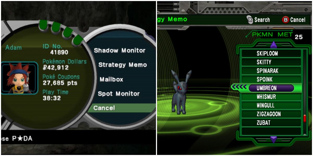 Pokemon XD PDA and Strategy Memo