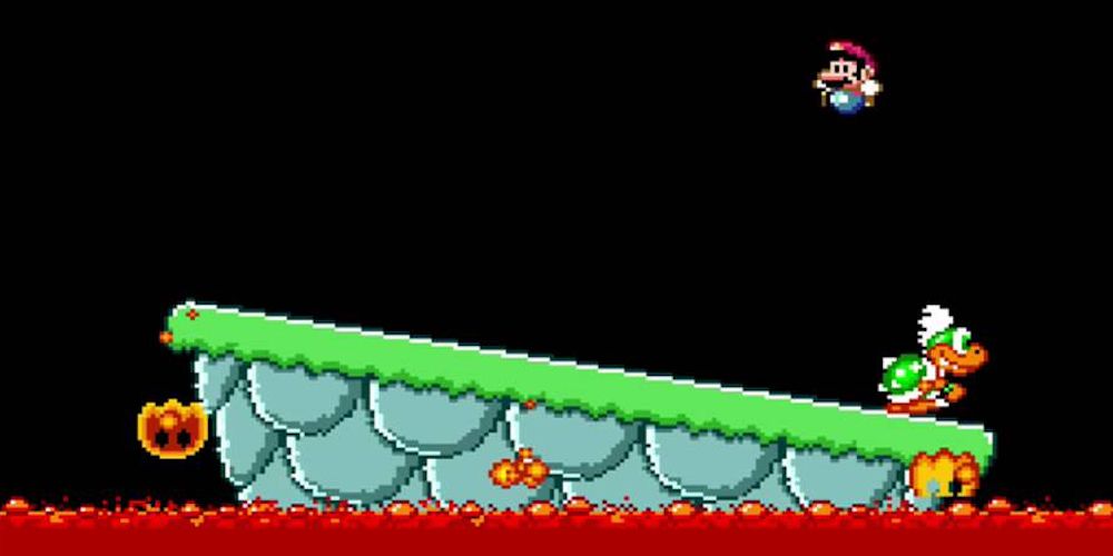 SNES Super Mario World Larry Koopa Boss Fireballs