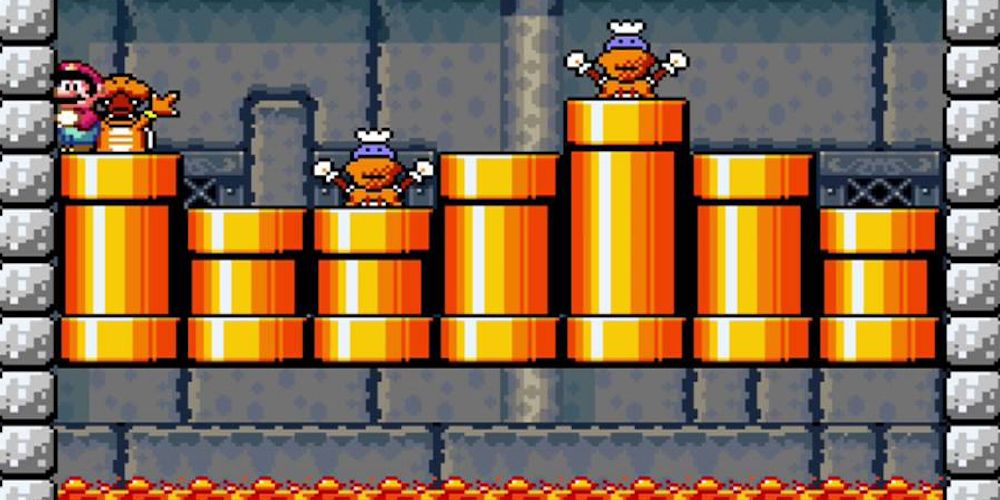 SNES Super Mario World Lemmy Koopa Boss Pipes