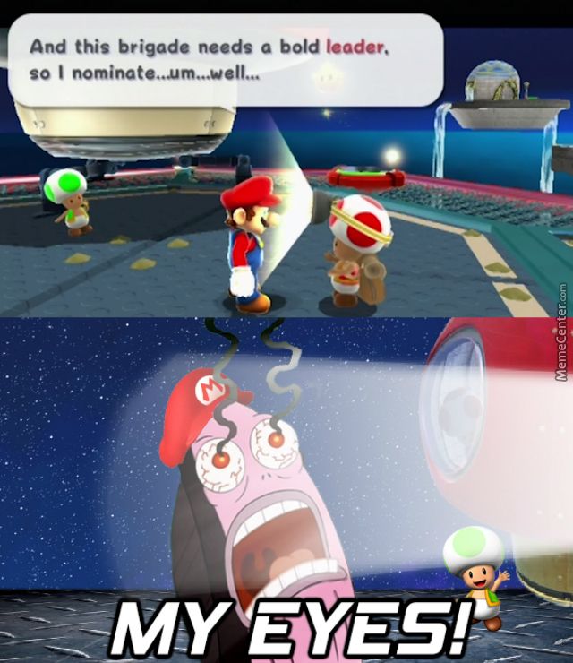 Toad Blinds Mario