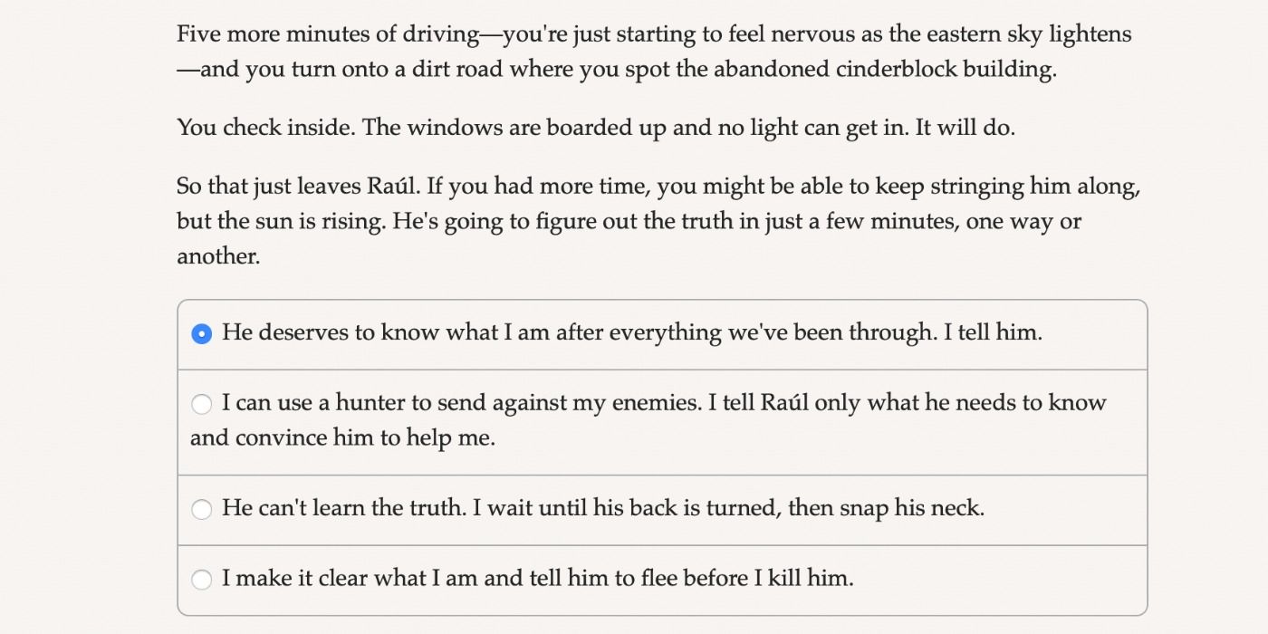 Vampire the Masquerade - Night Road Text