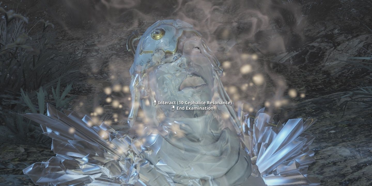 Warframe Glassed Ostron crime scene asking for Cephalite Resonance.