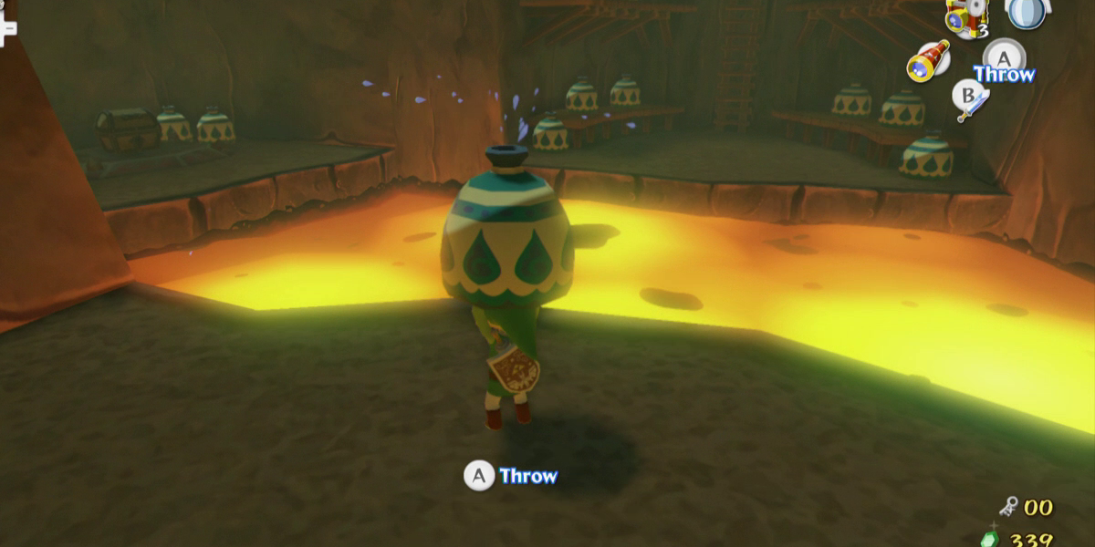 Link tossing a pot