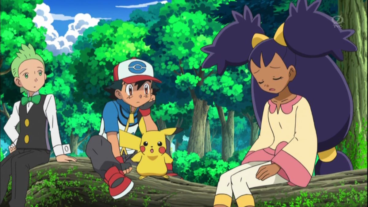 Ash Sitting on a tree with Pikachu