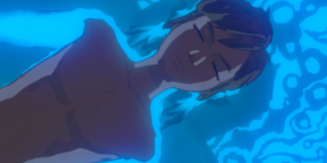 Zelda Breath of the Wild - Link in shrine of resurrection