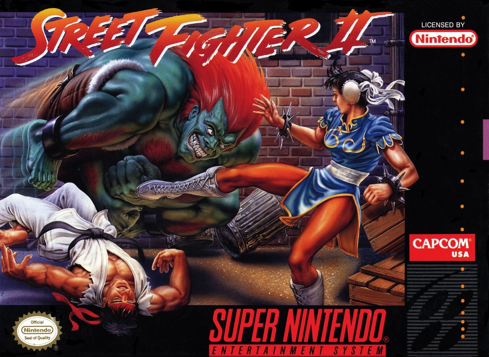 Street Fighter II cover art for SNES