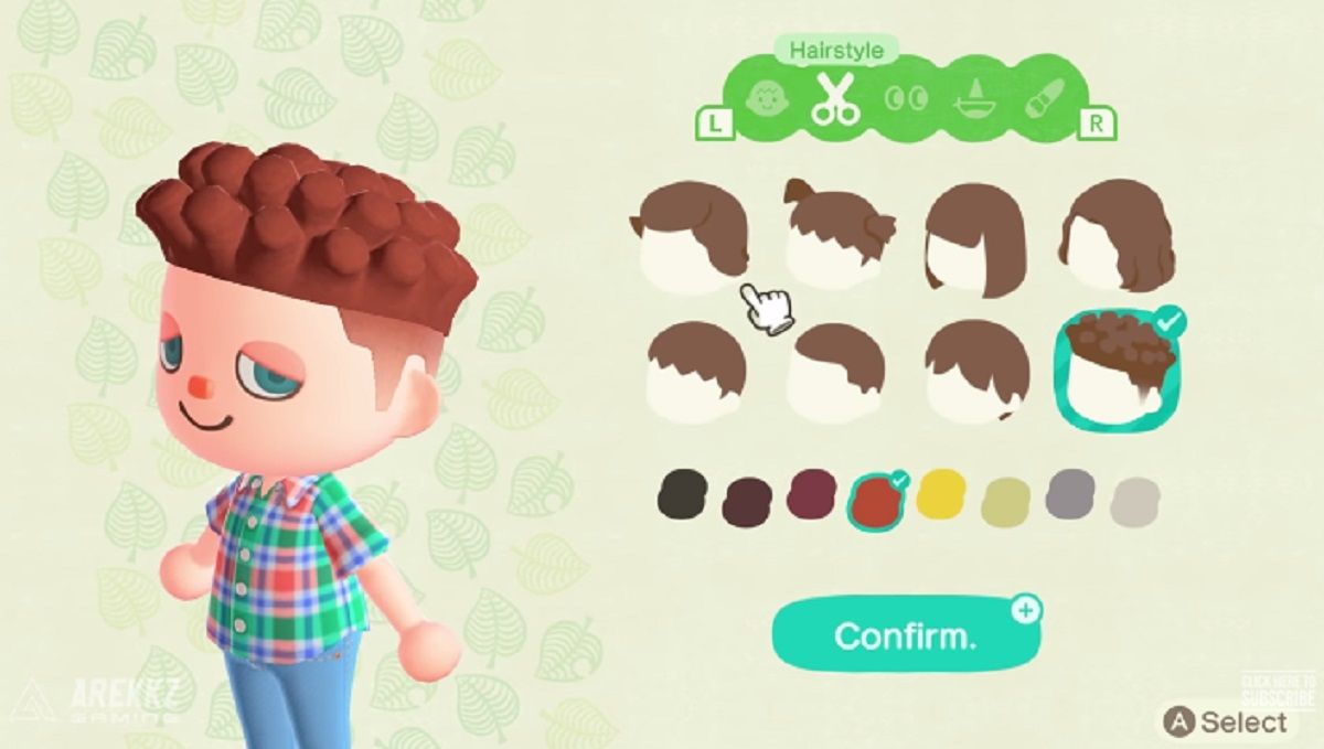 The character creator in Animal Crossing: New Horizons
