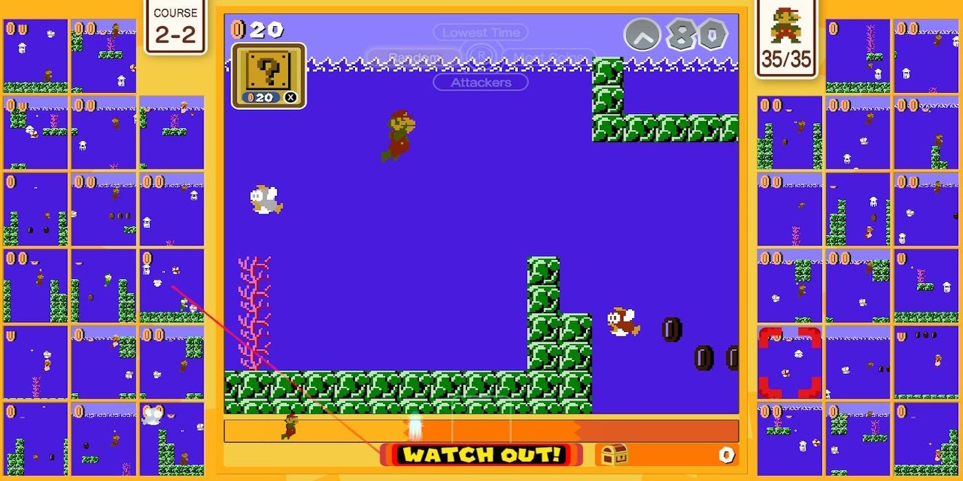 A gameplay screenshot from Super Mario Bros. 35