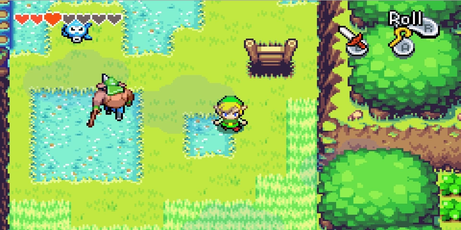 Link wandering around in The Minish Cap