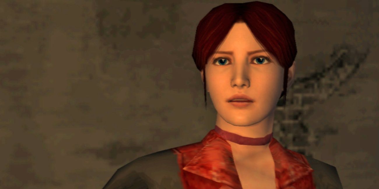 Claire from Resident Evil Code Veronica looking quizically