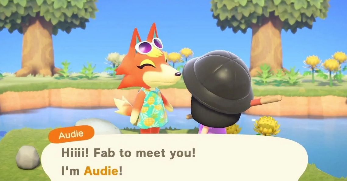 Meeting Audie on a Mystery Island Tour in Animal Crossing: New Horizons