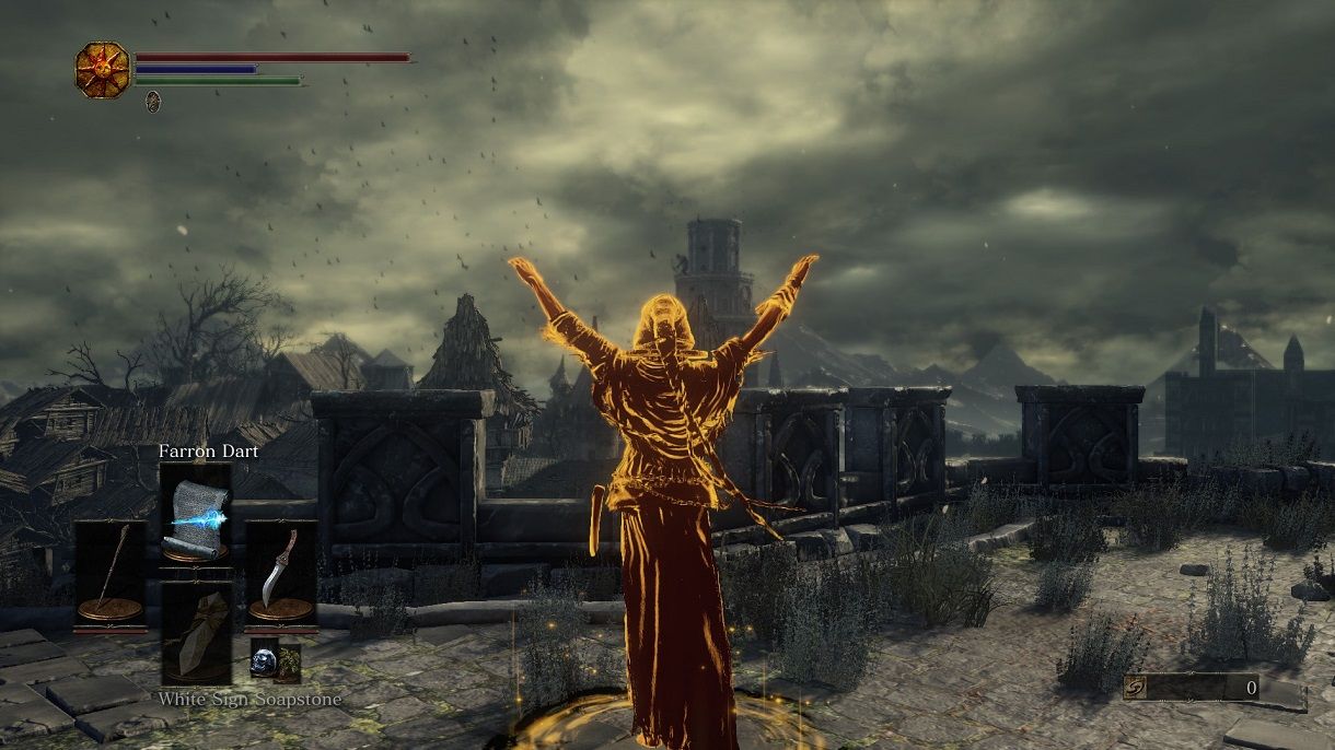 A player seeking co-op partners in Dark Souls 3