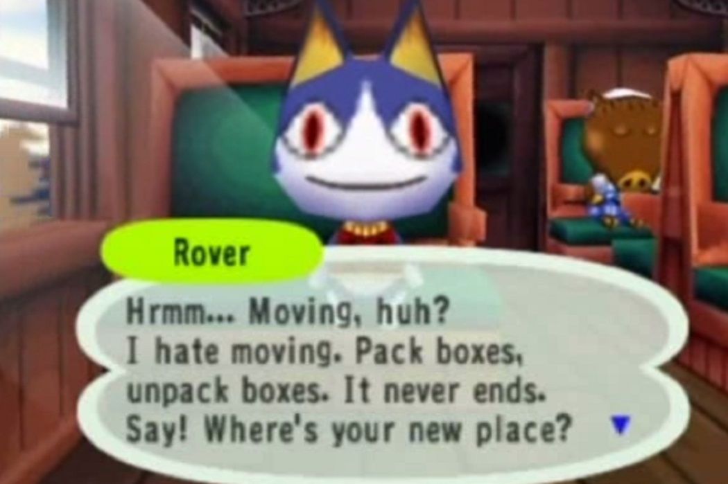 Rover asking his questions in the Animal Crossing intro