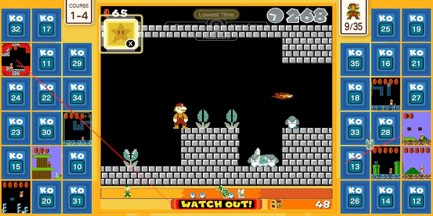 A gameplay screenshot from Super Mario Bros. 35