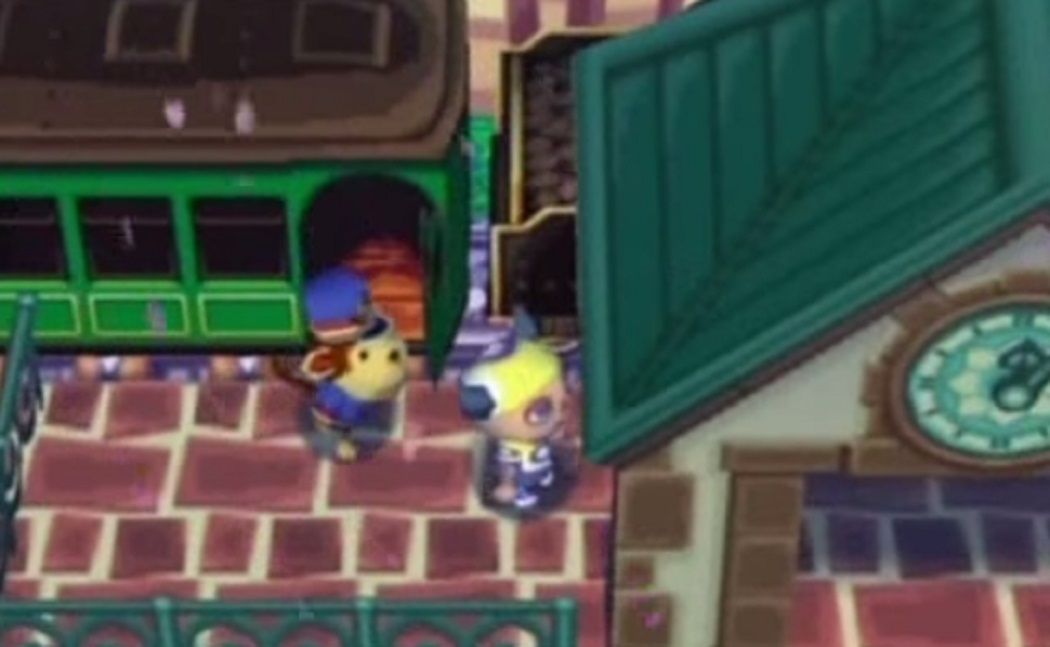 Arriving at the town in Animal Crossing
