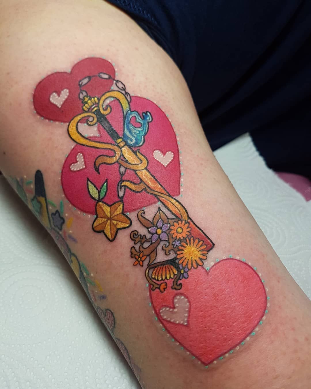kairi keyblade tattoo with hearts