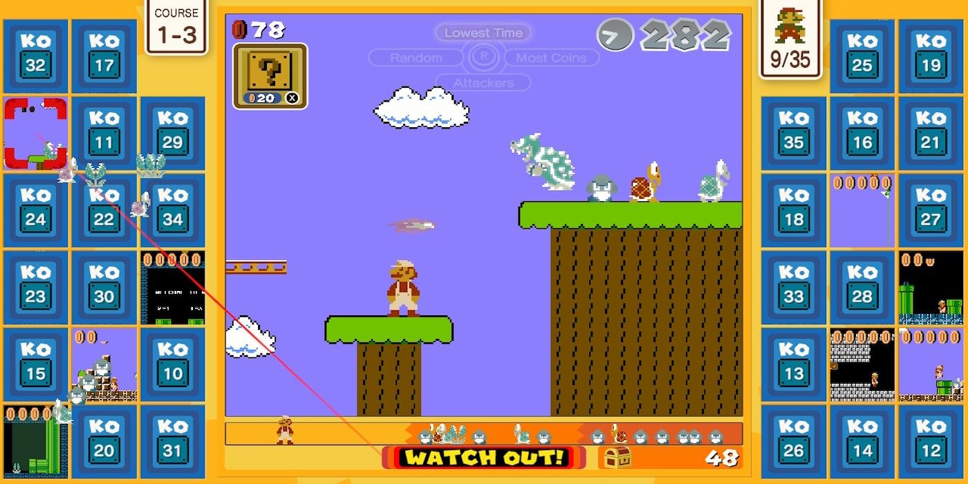 A gameplay screenshot from Super Mario Bros. 35