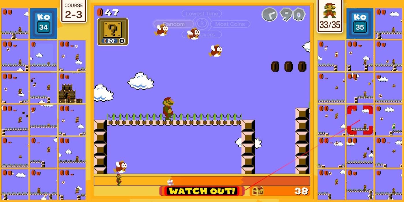 A gameplay screenshot from Super Mario Bros. 35