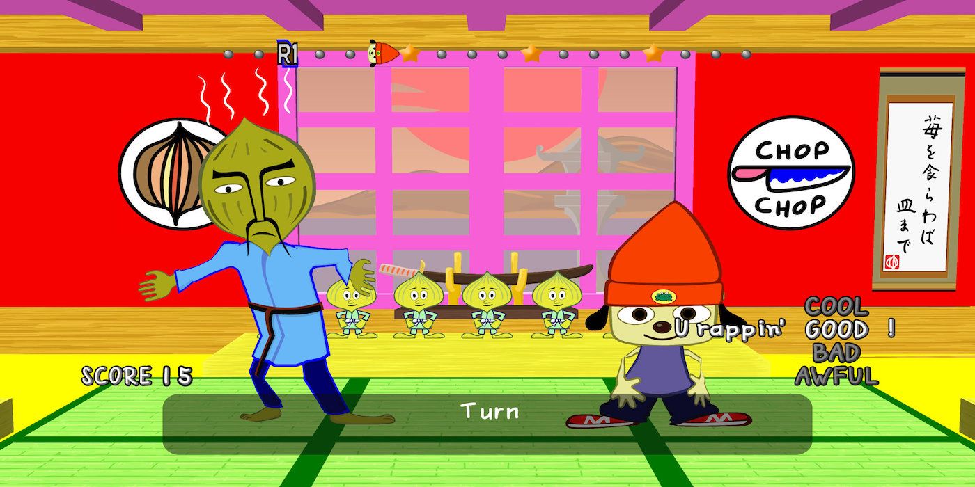 A gameplay screenshot from PaRappa the Rapper Remastered